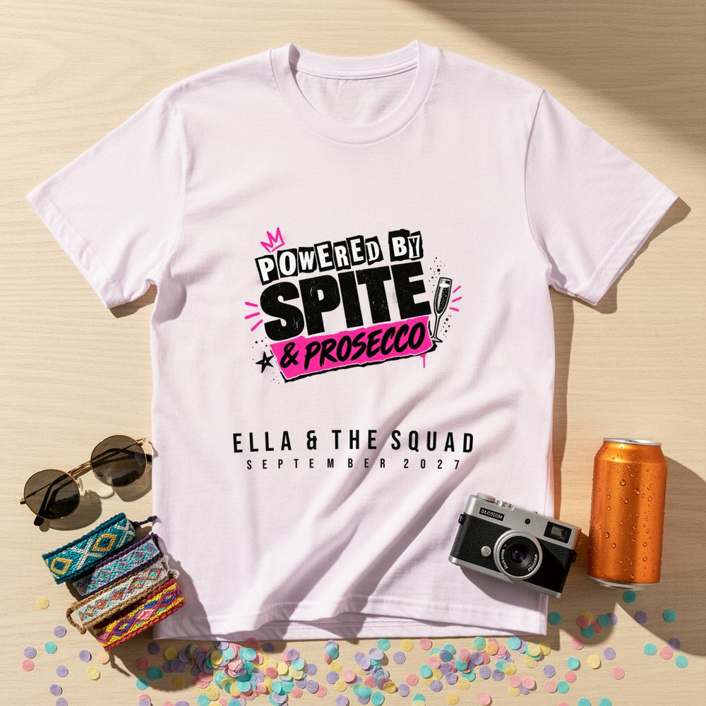 Powered by Spite & Prosecco — Personalised T-Shirt