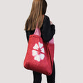 Natural Tye-Dye Cotton Bag (8oz) - 38x42x12cm - Grey Blocks - Natural Handle Dress Loud